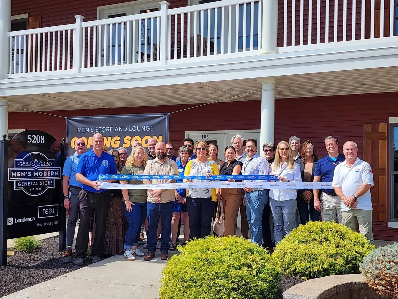 Micah and Caroline join local community members for the Men’s Modern General Store ribbon cutting.